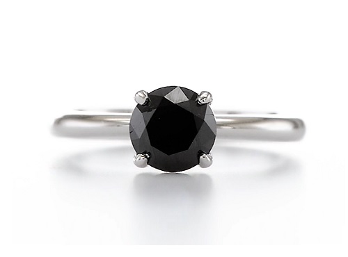 4 prong solitaire black diamond wedding ring simple evergreen