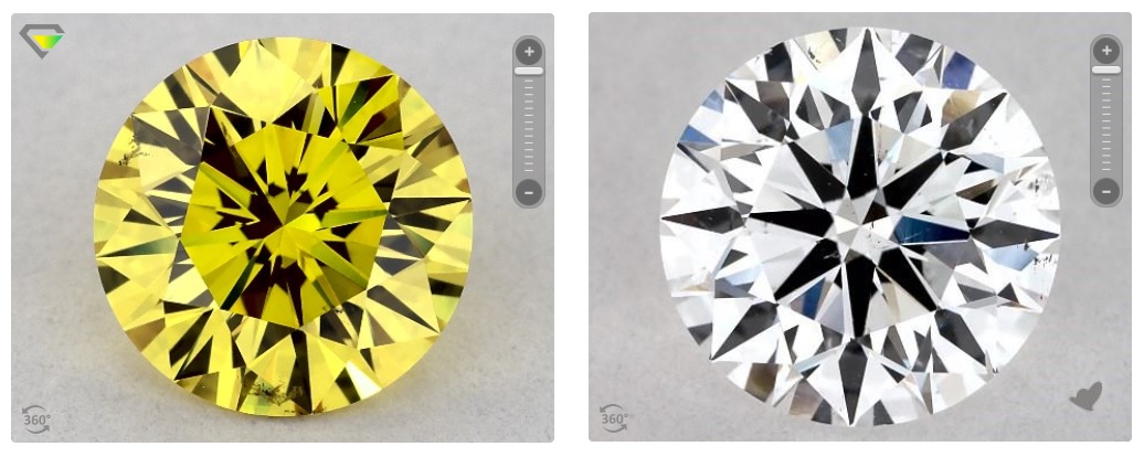 choose a yellow or a white diamond