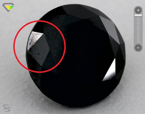 poor polish marks drag lines on black gemstone