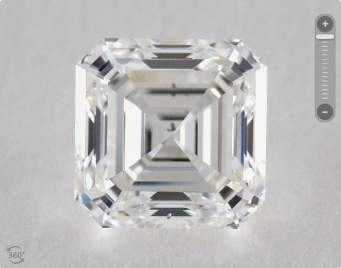 black crystal inclusion asscher diamond not eyeclean