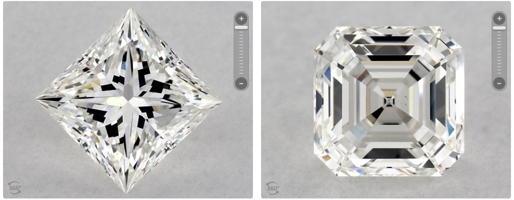 princess cut vs asscher cut diamond color comparison