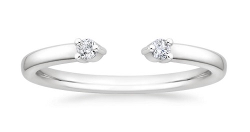 2 prong set diamond promise ring