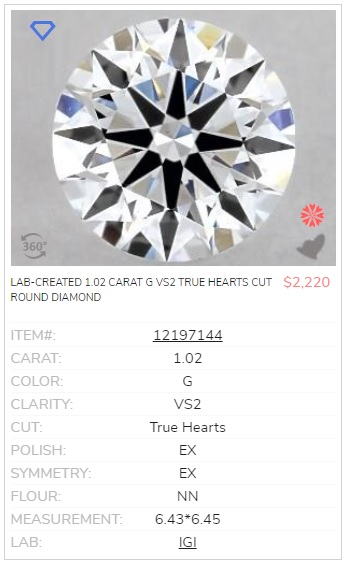 what is a 1 carat lab created diamond worth