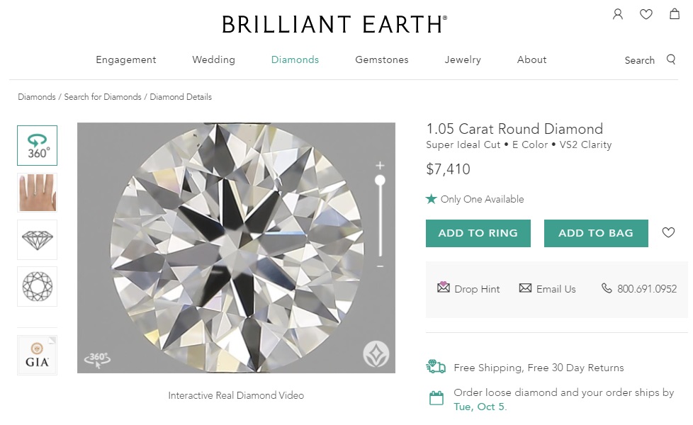 diamond listing new video data brilliant earth