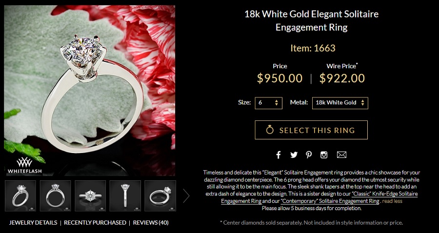 solitaire ring with elegant design