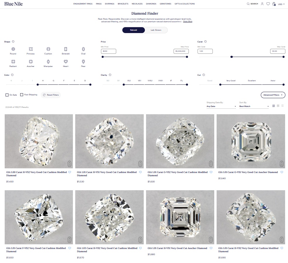 bluenile 2026 diamond viewer
